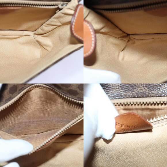 CELINE Macadam Canvas Shoulder Bag Pvc Leather Brown Gold - Picture 12 of 12